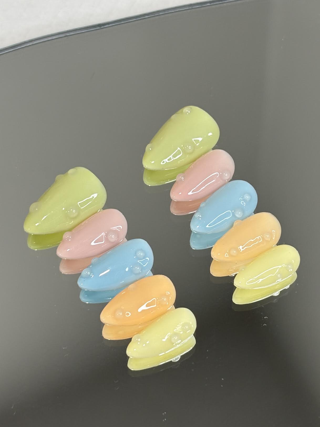 Pastel Bubble Press On Nails | Cute Nails| Wedding Nails | Birthday Gift | Hand Painted Nails | Custom Press On Nails | Livs Nail Lab