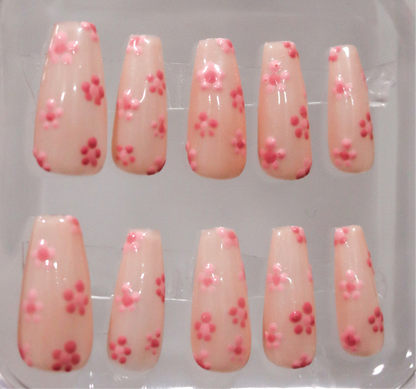 Press On Nails | Cherry Blossom | Flower Nails | Flower Petal Nails | Sakura Nails | Cherry Blossom Nails | Livs Nail Lab