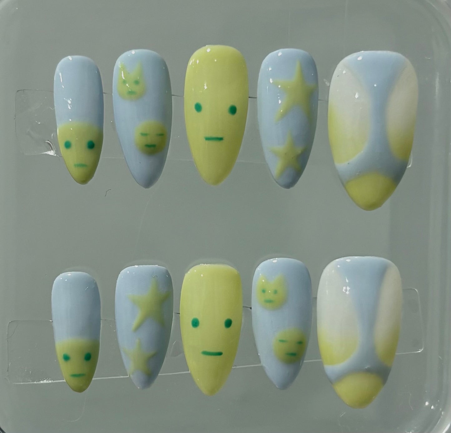 Press On Nails | Smiski Nails | Cute Nails | Handmade Nail Art | Custom Hand Painted Press On Nails | Livs Nail Lab