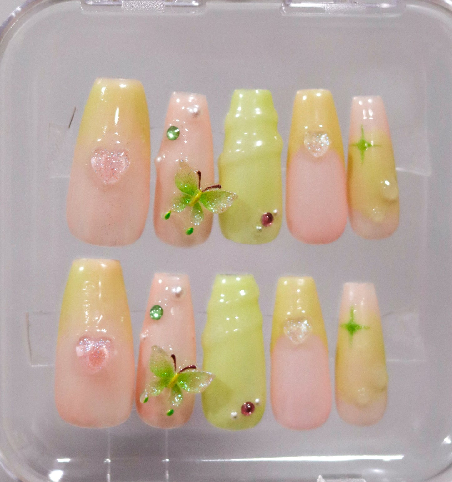 Forest Fairy Press On Nails | Fairy Core Aesthetic | Press On Nails | 3D Gel Nail Art | Spring Nails | Livs Nail Lab